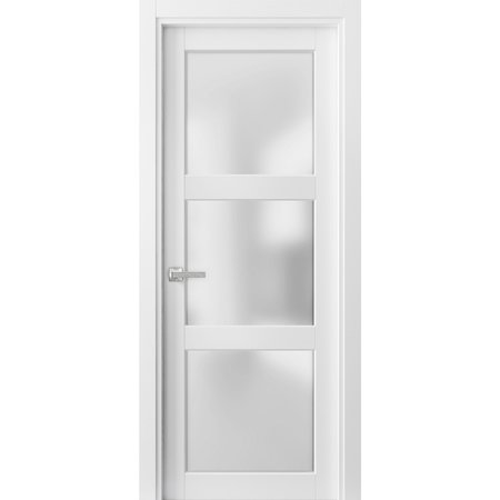 SARTODOORS French Interior Door, 30" x 84", White LUCIA2552ID-BEM-3084